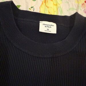 Abercrombie & Fitch Black Ribbed Crew Tank (Perfect Workwear)